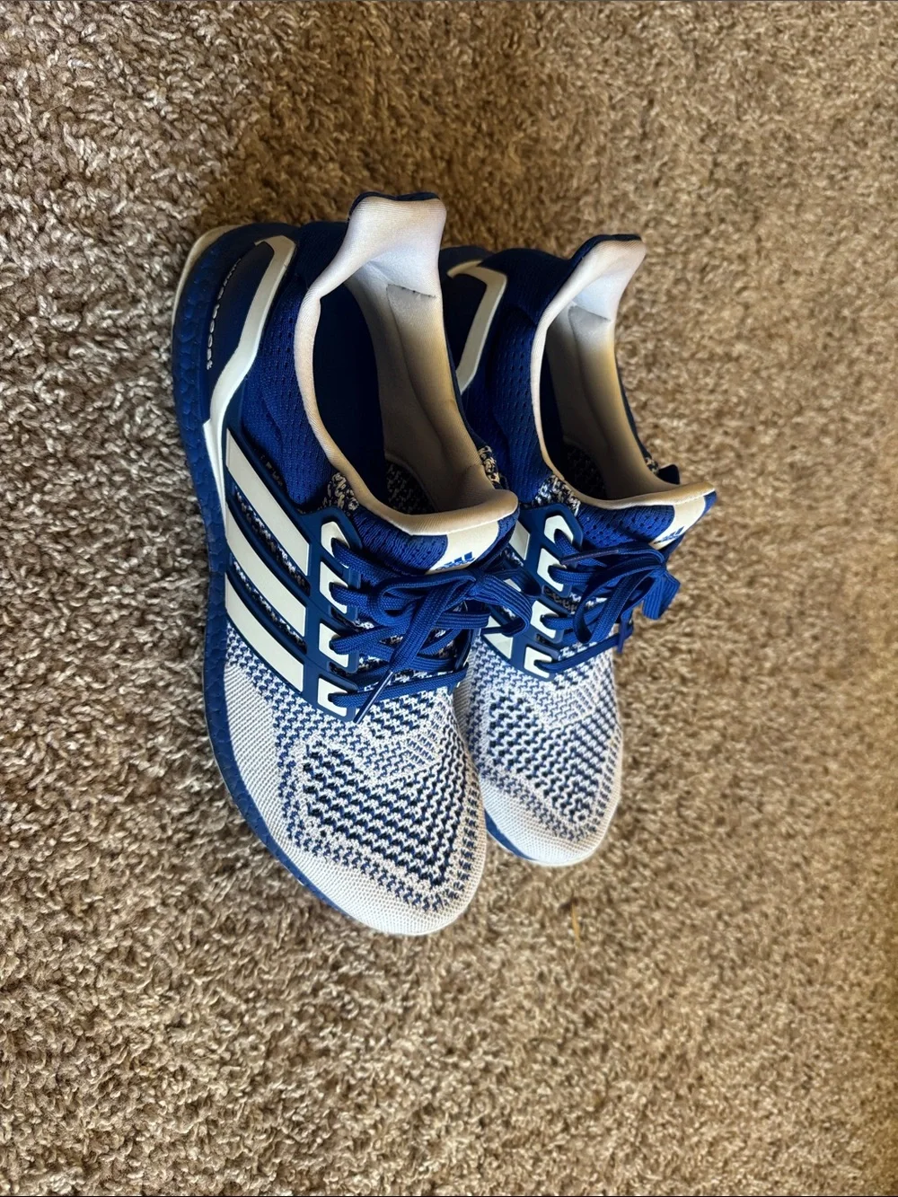 adidas Ultraboost 1.0 Blue & White Knit Training Sneakers